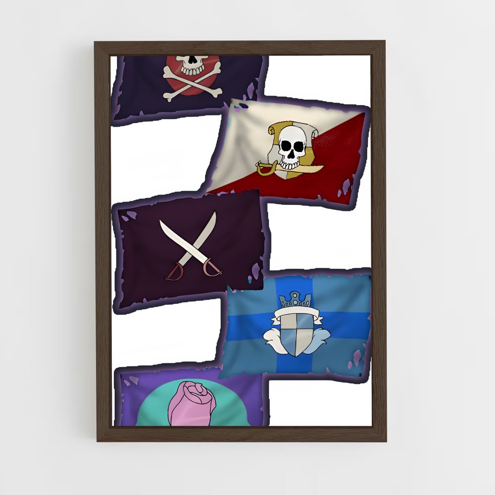 ap-captain kidd flag-1 cadre Bois foncé