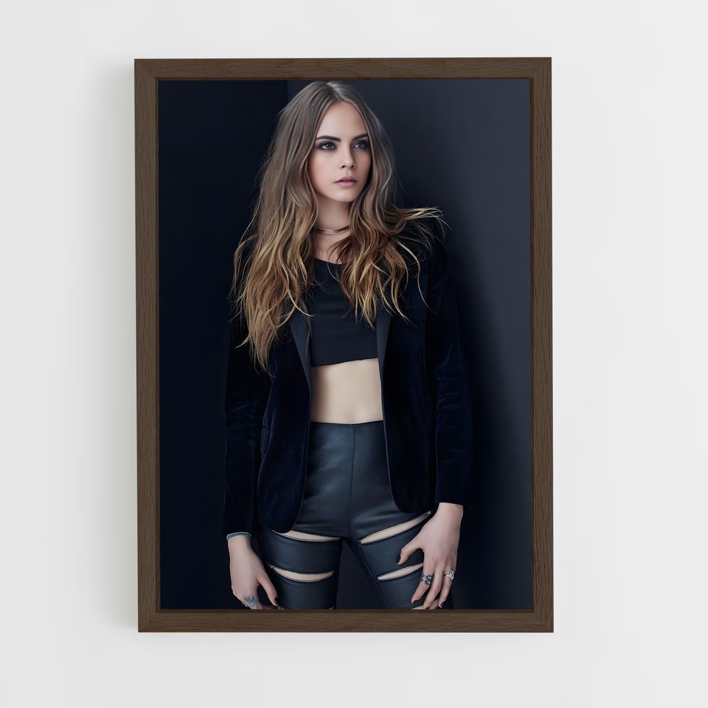 ap-cara delevingne-6 cadre Bois foncé