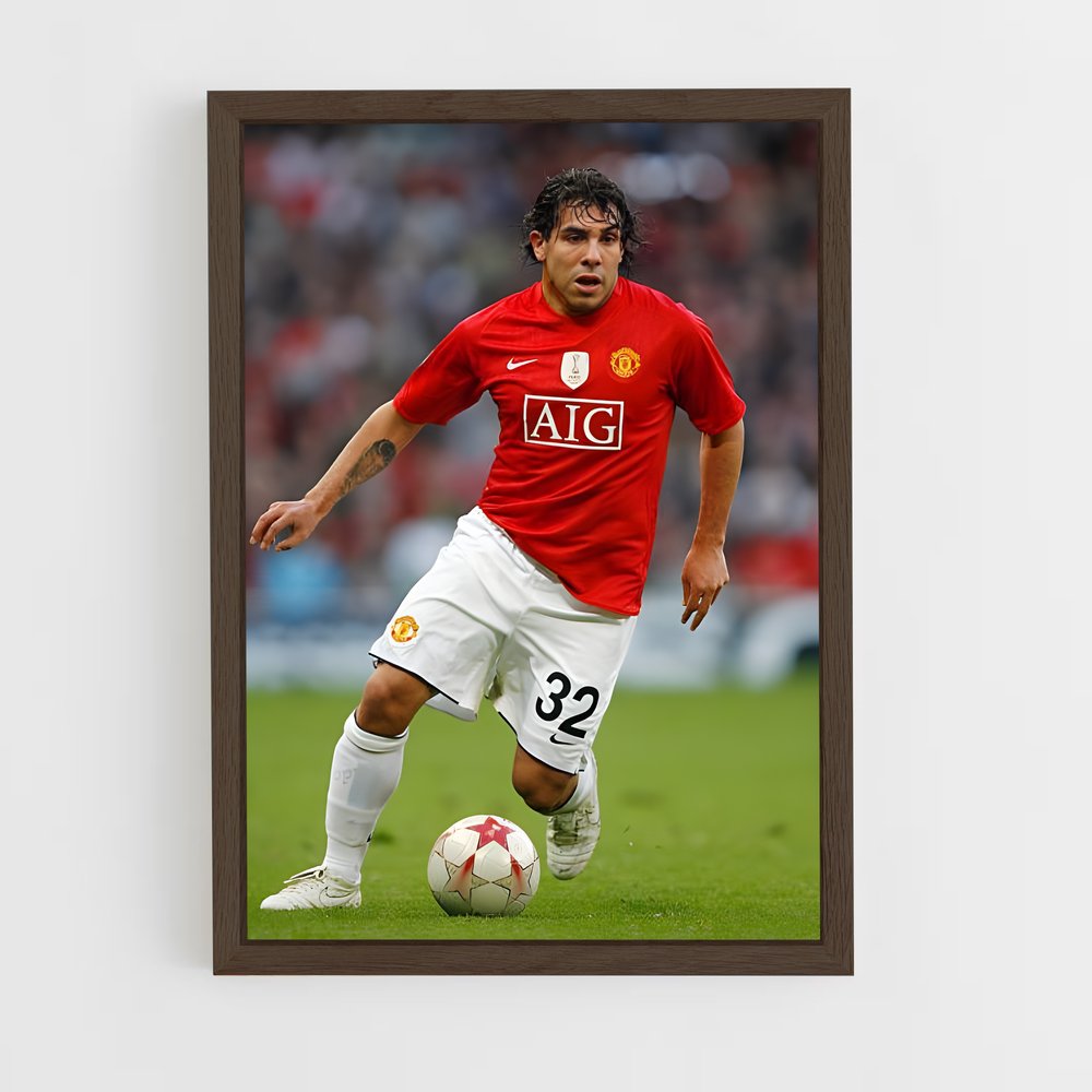 ap-carlos tevez-7 cadre Bois foncé