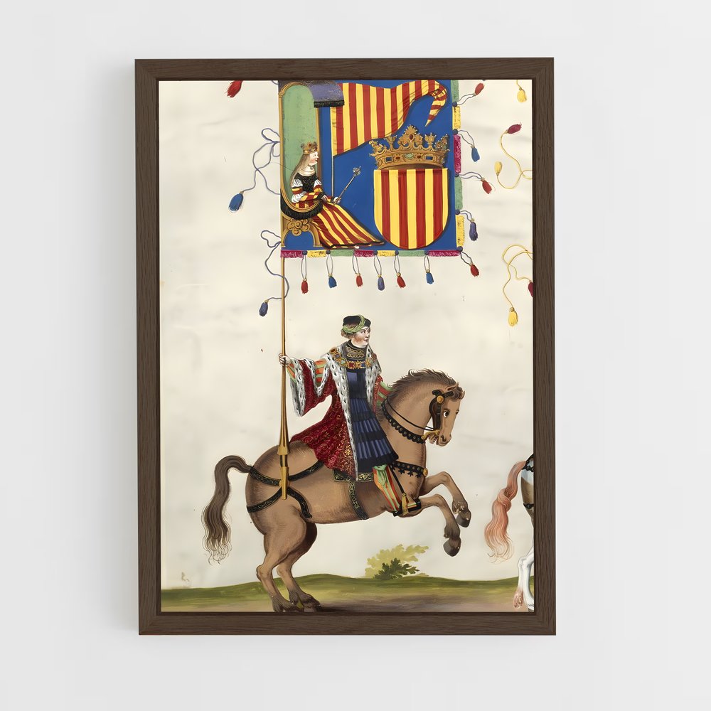 ap-catalonia flag-2 cadre Bois foncé