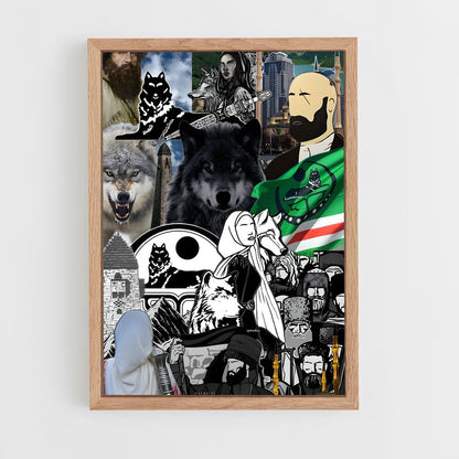 ap-chechnya flag-4 cadre Bois clair