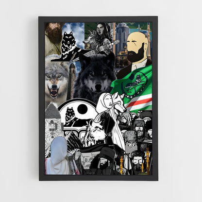 ap-chechnya flag-4 cadre Noir