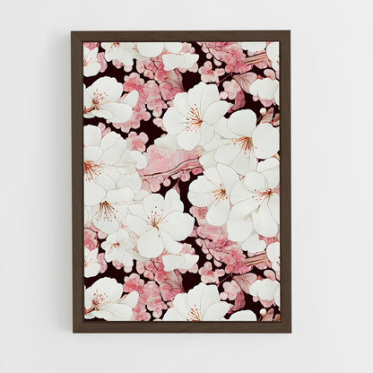 ap-cherry blossom patterns-3 cadre Bois foncé