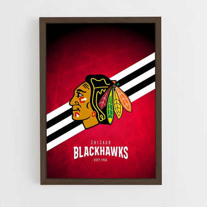 ap-chicago blackhawks-1 cadre Bois foncé