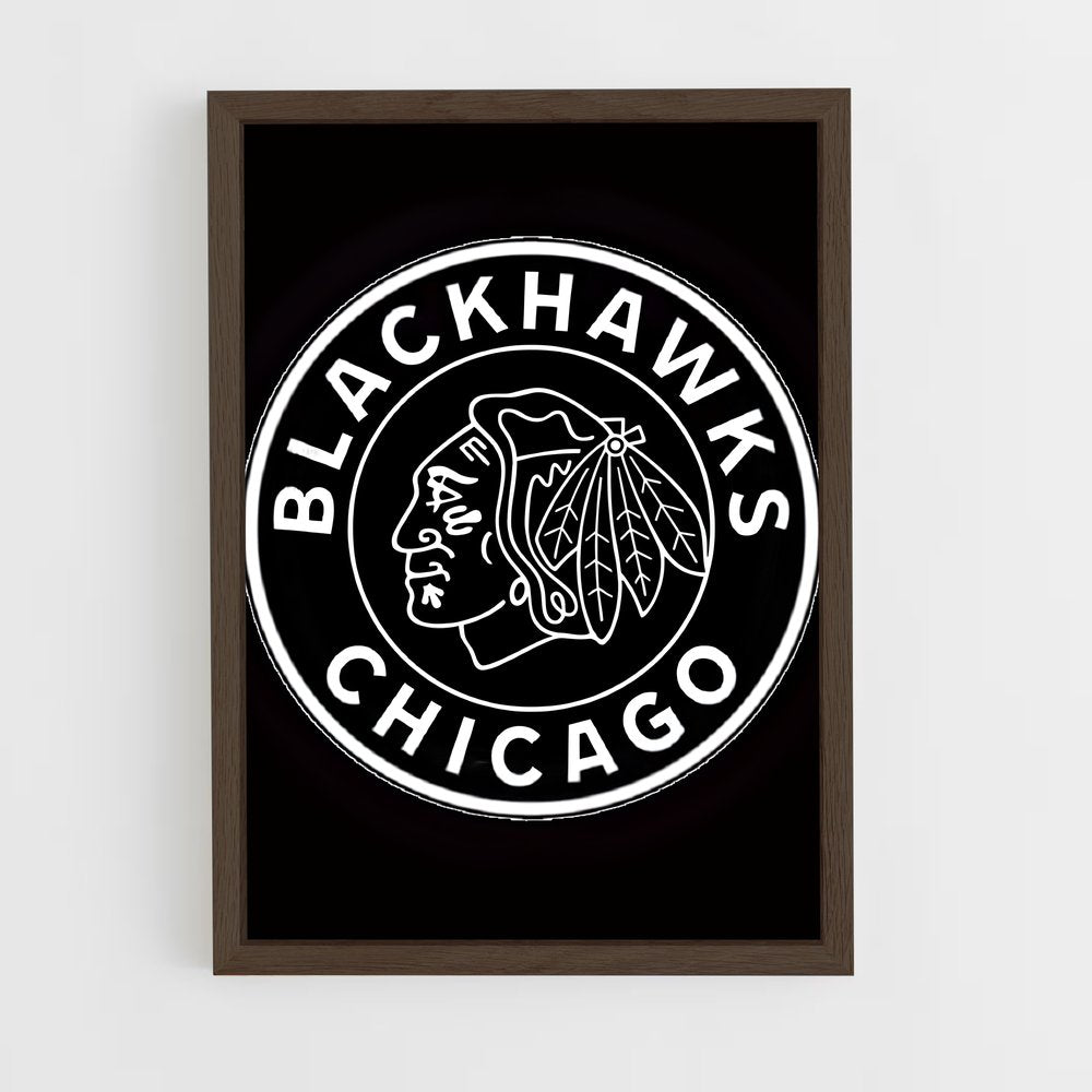 ap-chicago blackhawks-5 cadre Bois foncé