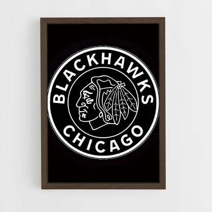 ap-chicago blackhawks-5 cadre Bois foncé