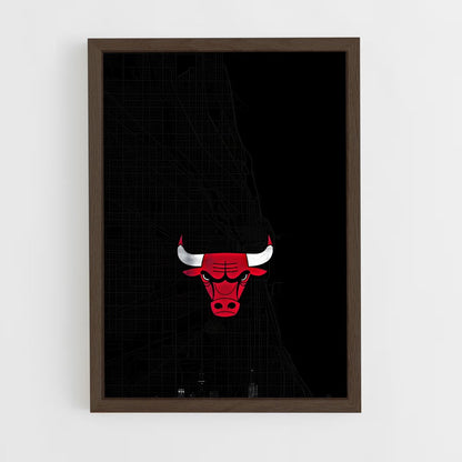 ap-chicago bulls-8 cadre Bois foncé