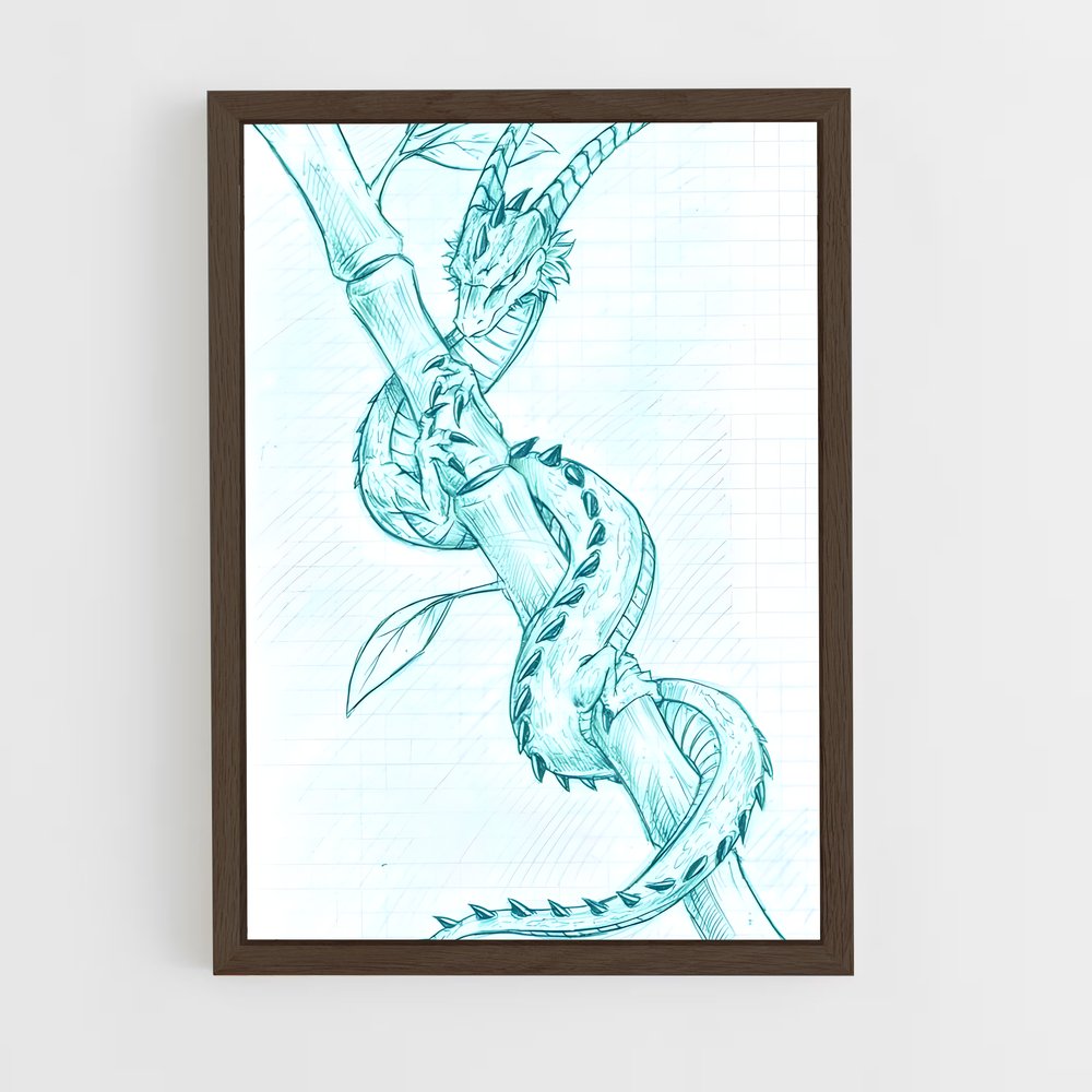 ap-chinese dragon-12 cadre Bois foncé