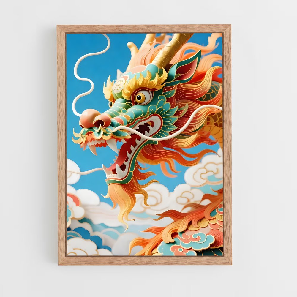 ap-chinese dragon-6 cadre Bois clair