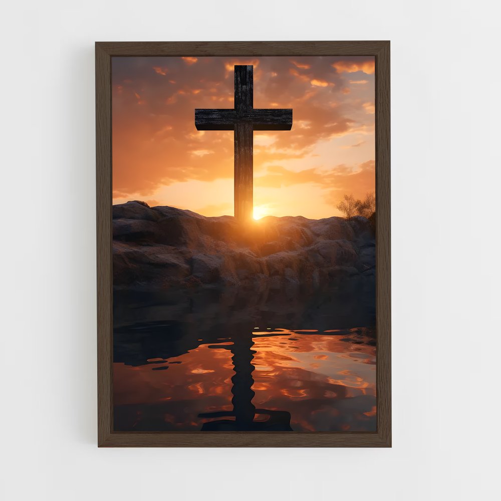 ap-christian cross-1 cadre Bois foncé