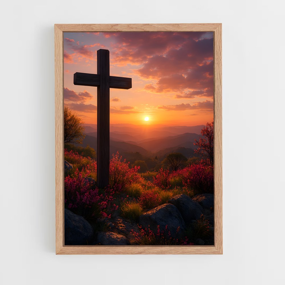 ap-christian cross-10 cadre Bois clair