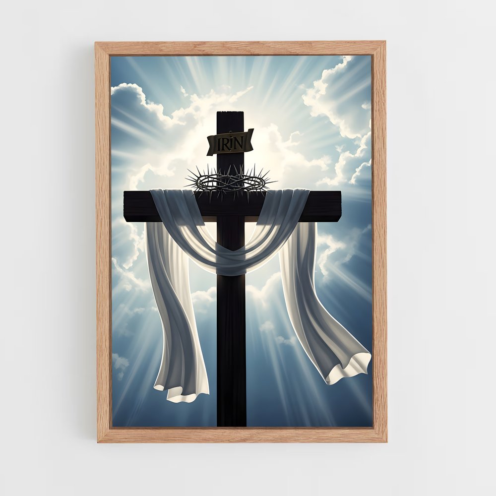 ap-christian cross-3 cadre Bois clair