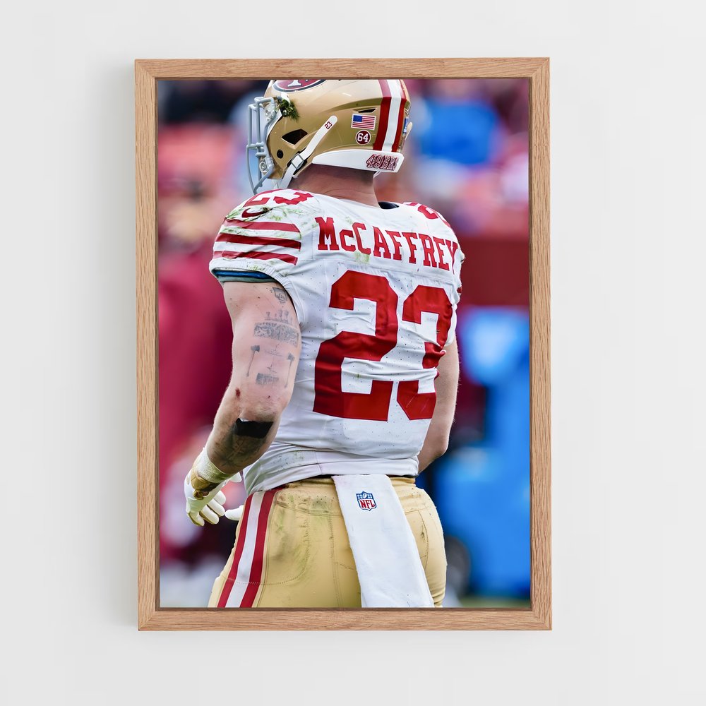 ap-christian mccaffrey-6 cadre Bois clair
