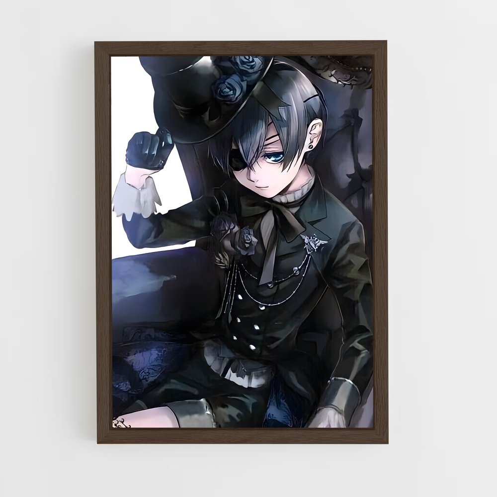 ap-ciel phantomhive-3 cadre Bois foncé
