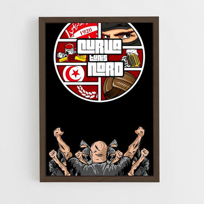 ap-club africain-4 cadre Bois foncé