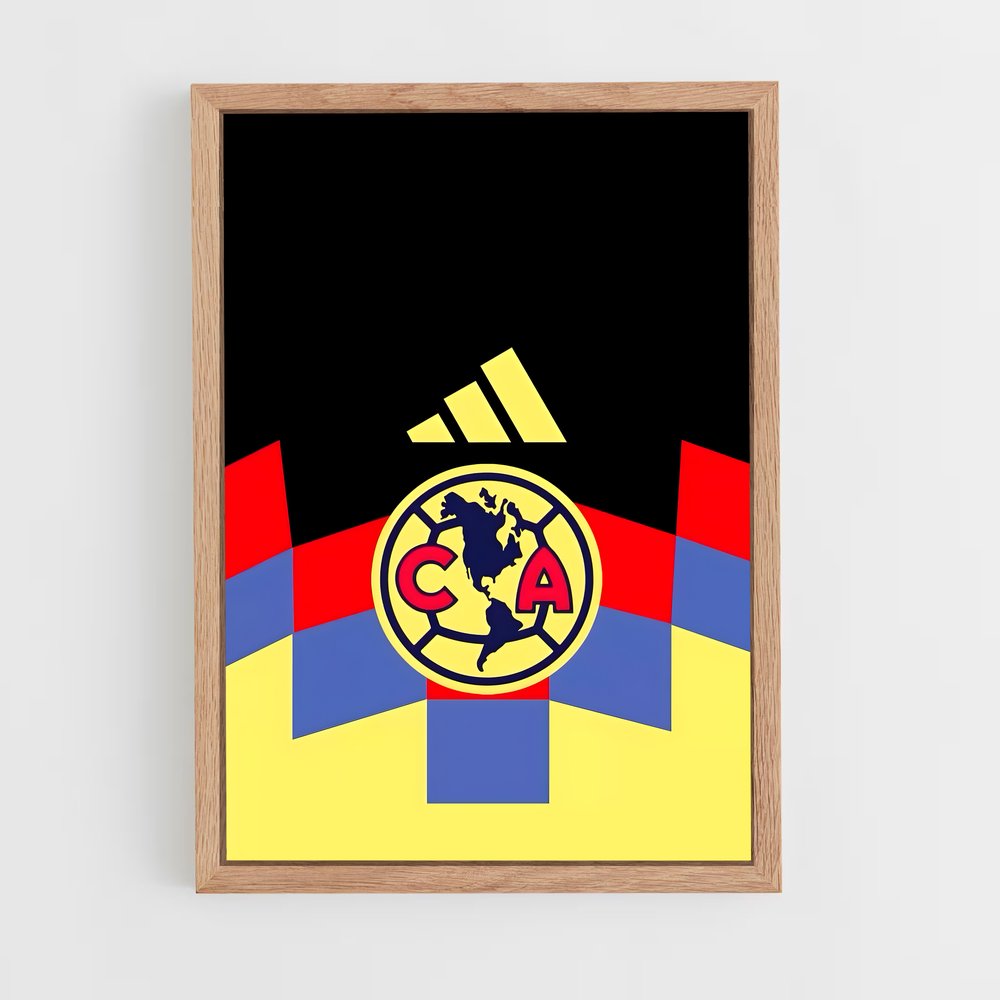 ap-club de futbol america-10 cadre Bois clair