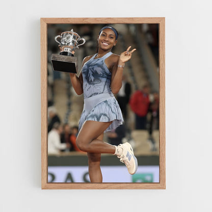 ap-coco gauff-2 cadre Bois clair