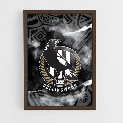 ap-collingwood magpies-8 cadre Bois foncé