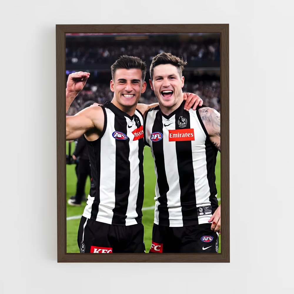 ap-collingwood magpies-9 cadre Bois foncé