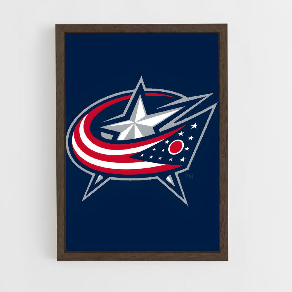 ap-columbus blue jackets-1 cadre Bois foncé