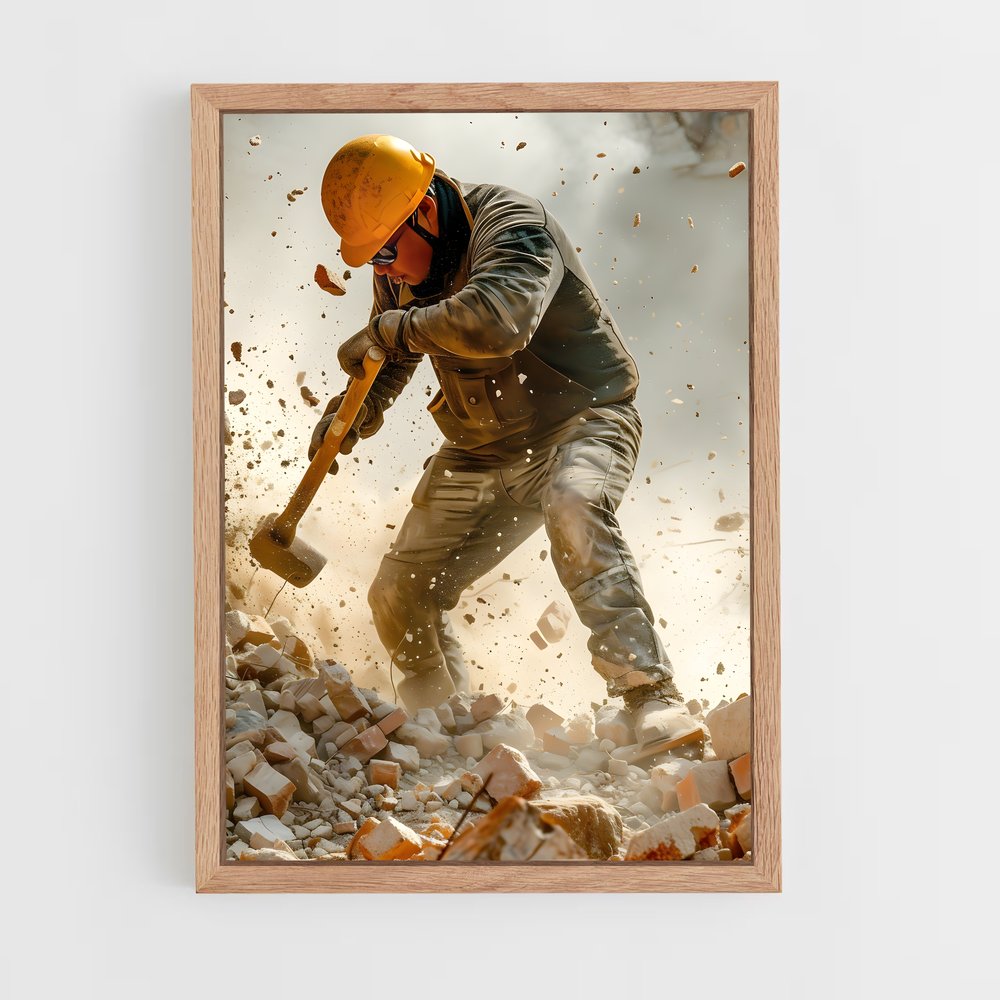 ap-construction worker-8 cadre Bois clair