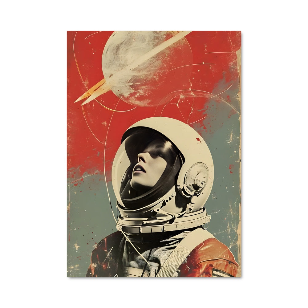 Poster Astronaute en Rouge