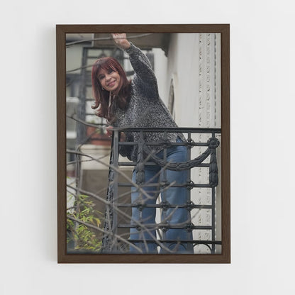 ap-cristina kirchner-4 cadre Bois foncé