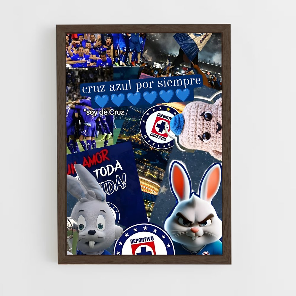 ap-cruz azul fc-7 cadre Bois foncé