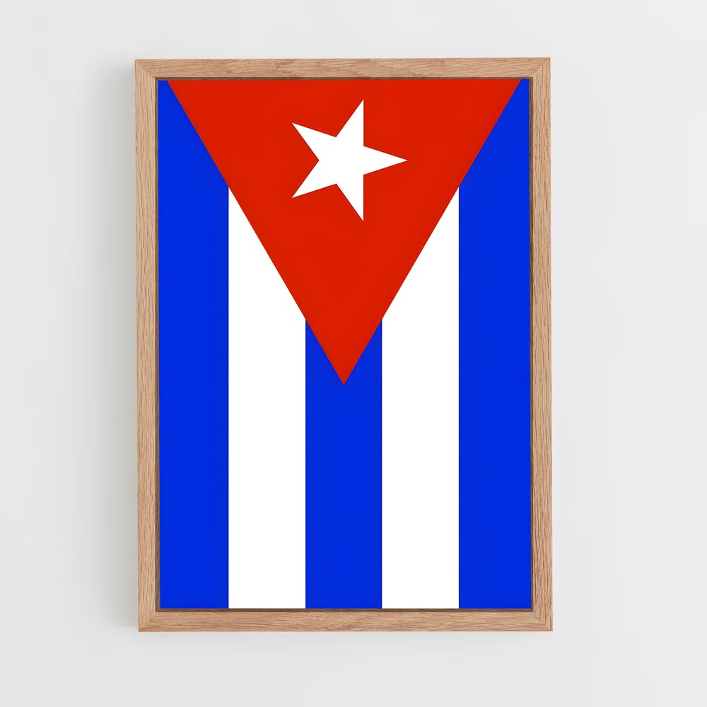 ap-cuba flag-2 cadre Bois clair