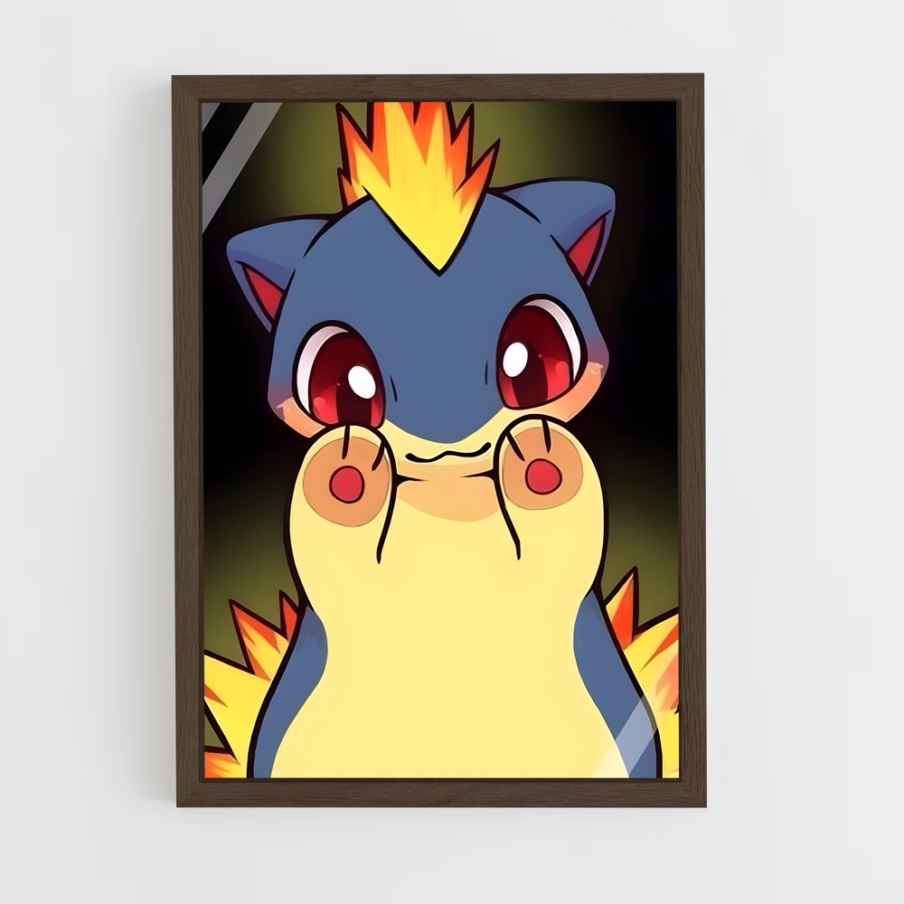 ap-cyndaquil-3 cadre Bois foncé