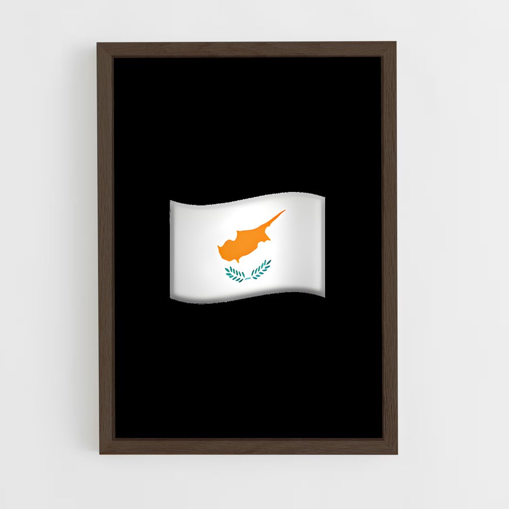 ap-cyprus flag-4 cadre Bois foncé