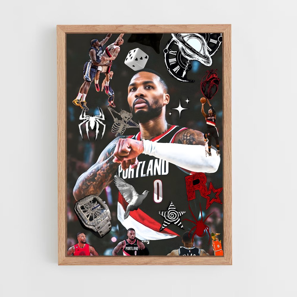 ap-damian lillard-2 cadre Bois clair