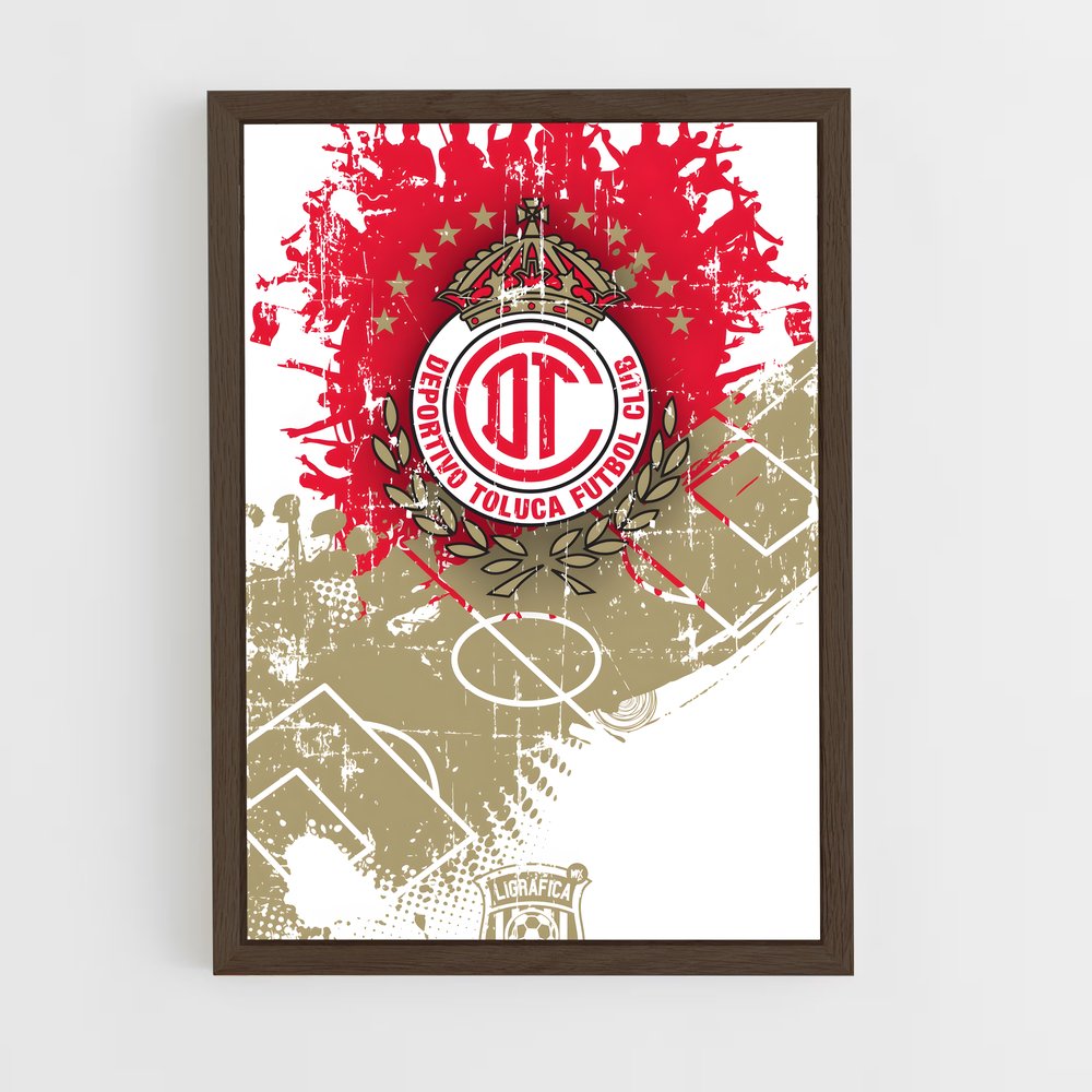 ap-deportivo toluca fc-12 cadre Bois foncé