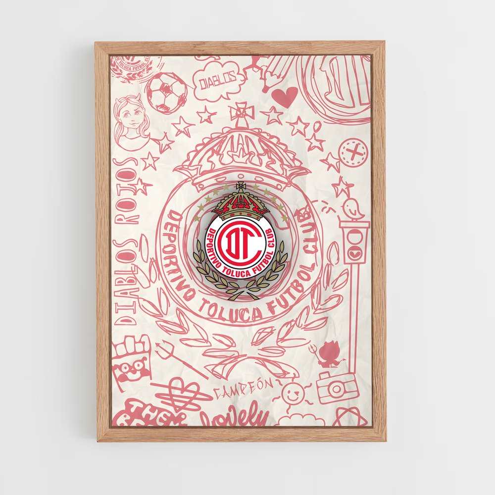 ap-deportivo toluca fc-7 cadre Bois clair