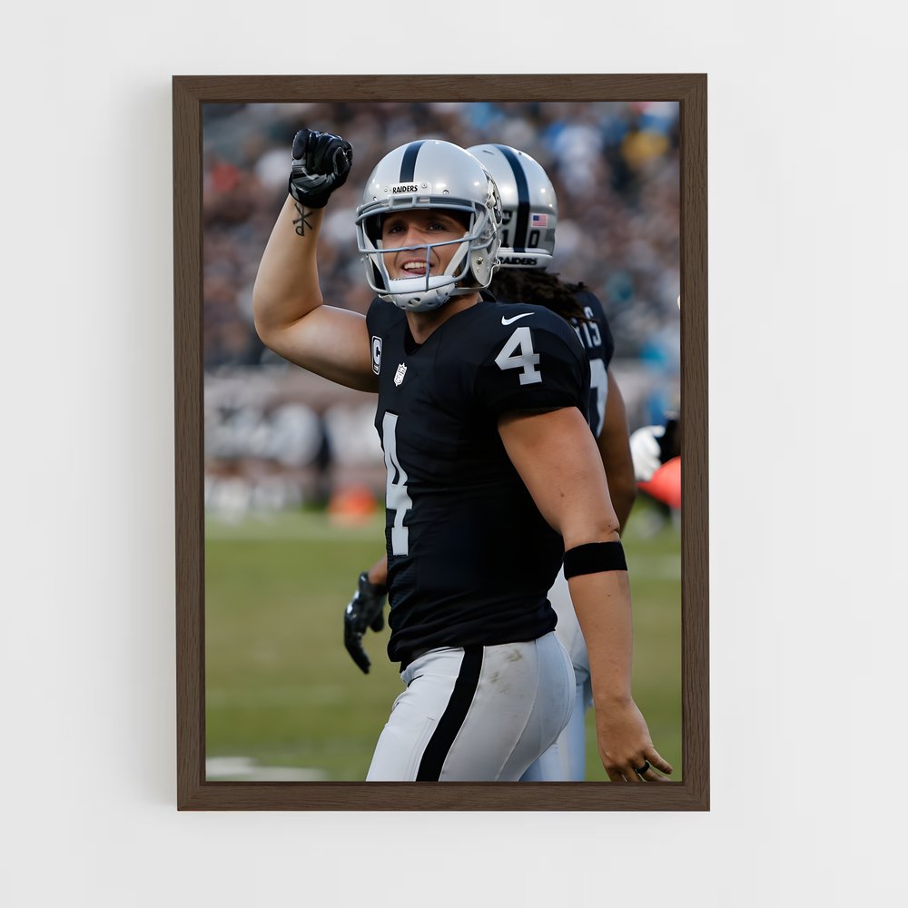 ap-derek carr-4 cadre Bois foncé
