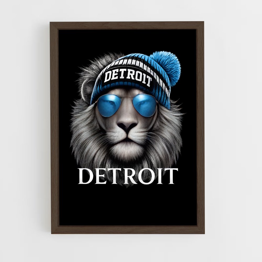 ap-detroit lions-3 cadre Bois foncé