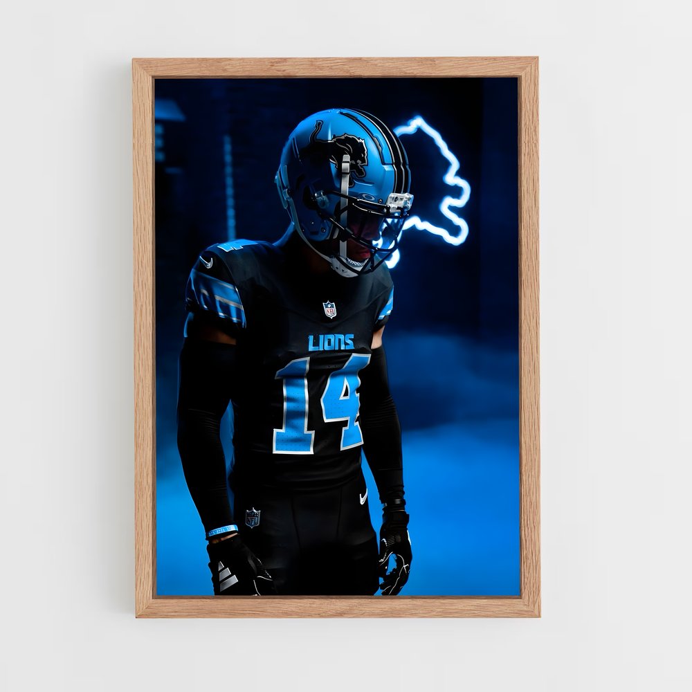 ap-detroit lions-6 cadre Bois clair
