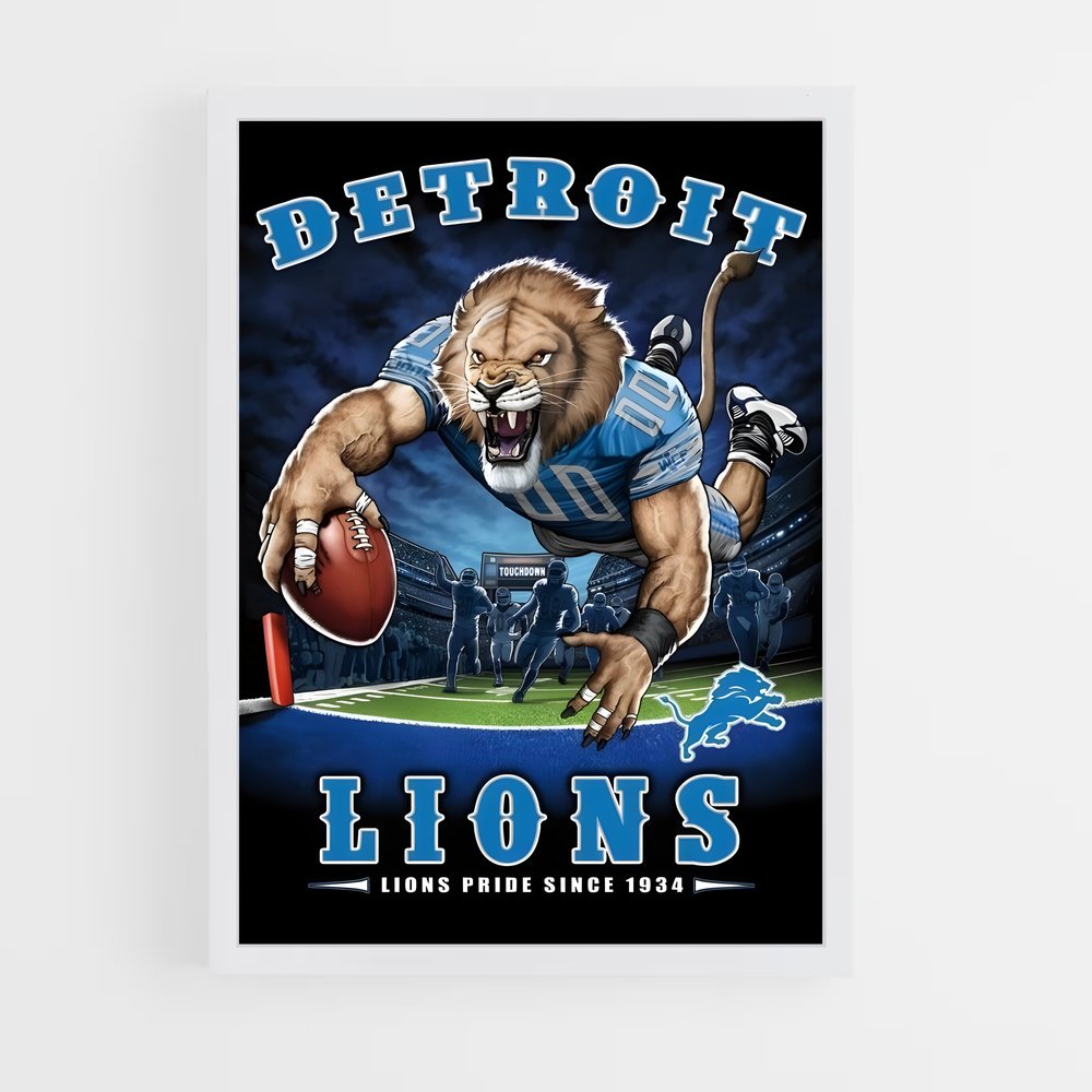 ap-detroit lions-7 cadre Blanc