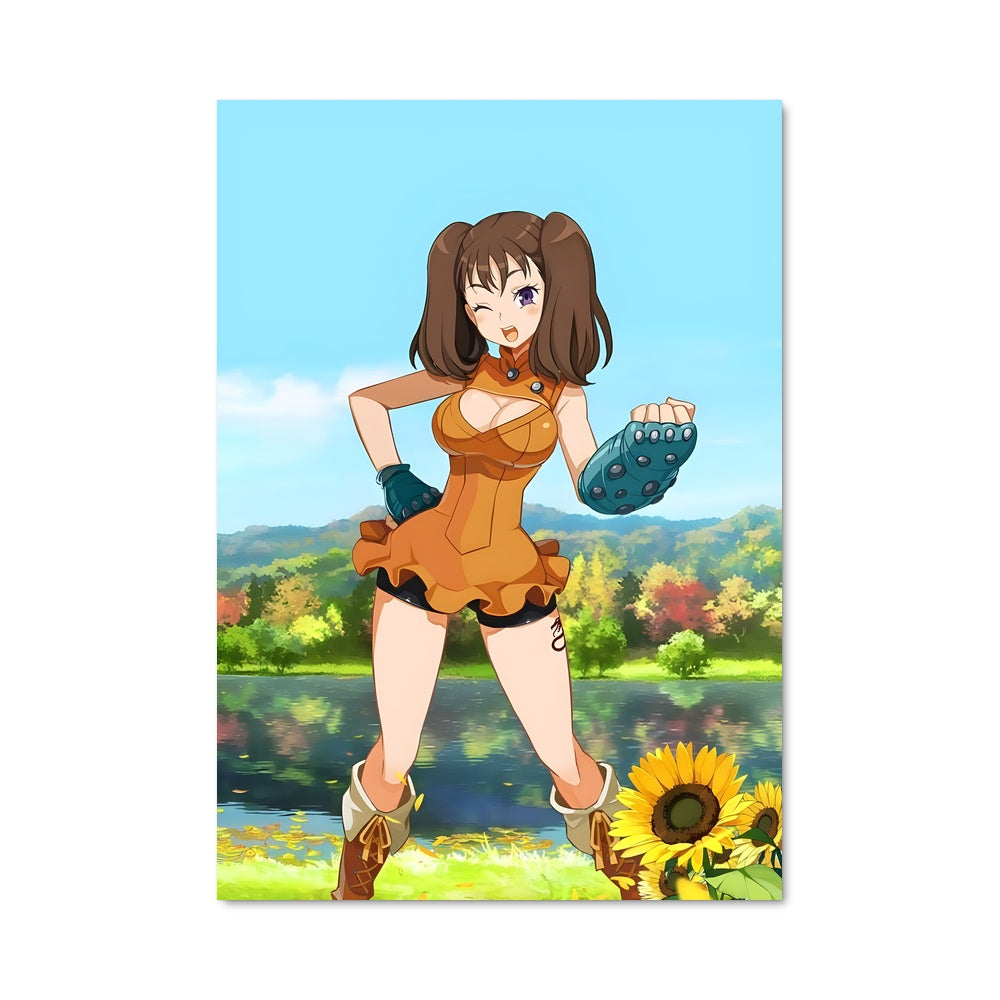 Poster Fille au Tournesol