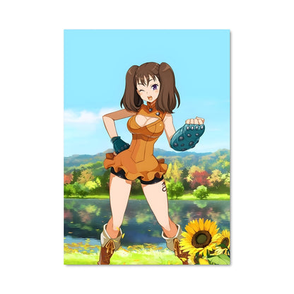 Poster Fille au Tournesol