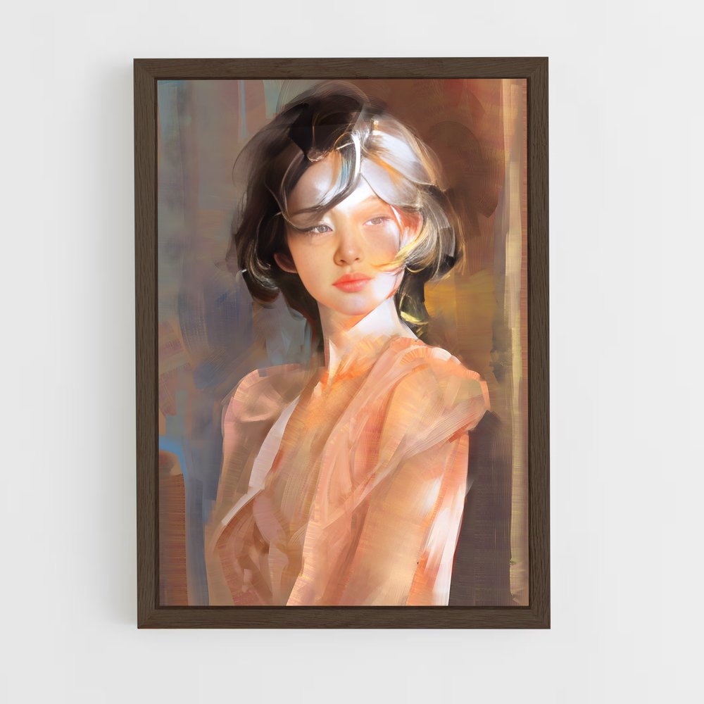 ap-digital painting-2 cadre Bois foncé