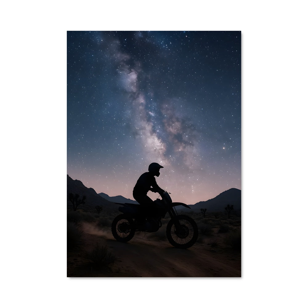 Poster Nuit Étoilée en Moto
