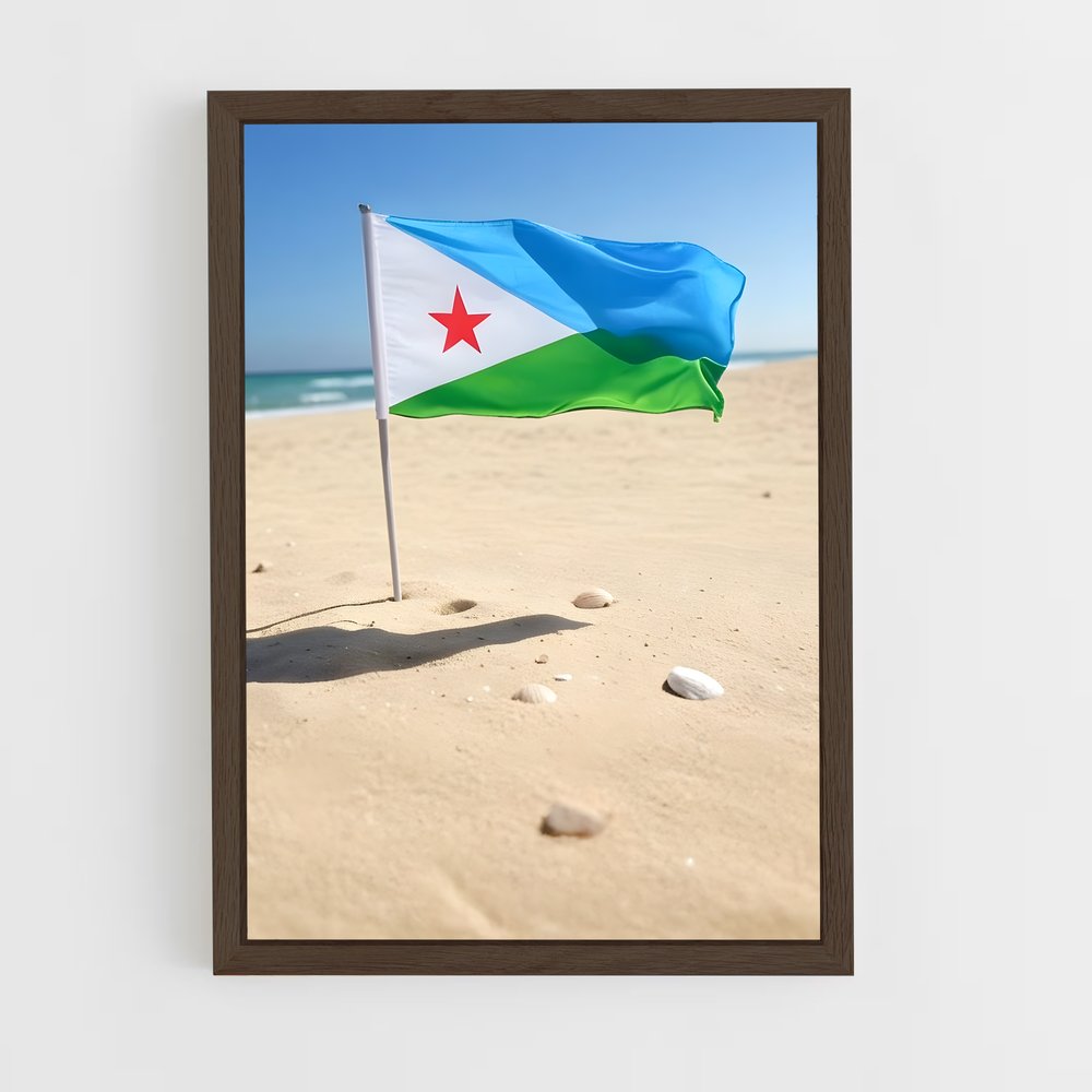ap-djibouti flag-2 cadre Bois foncé