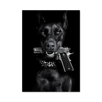 Poster Doberman Féroce