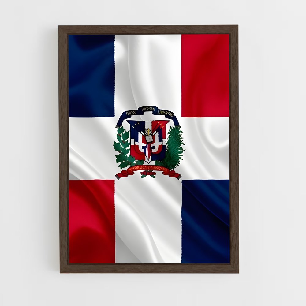 ap-dominican republic flag-5 cadre Bois foncé