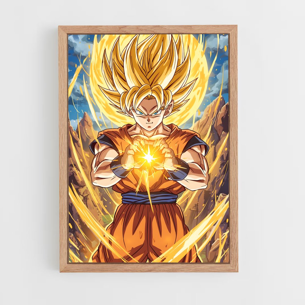 ap-dragon ball-16 cadre Bois clair