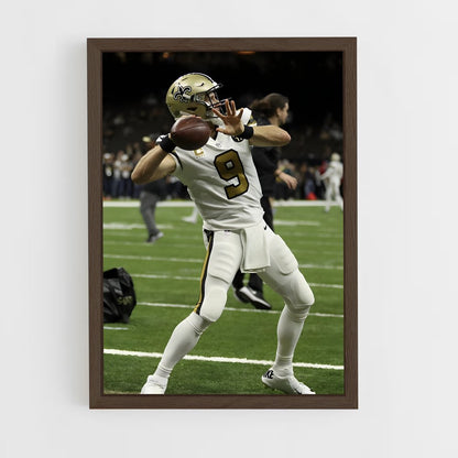 ap-drew brees-2 cadre Bois foncé