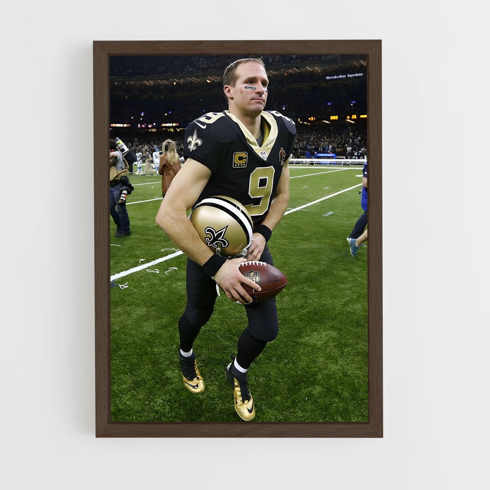 ap-drew brees-4 cadre Bois foncé