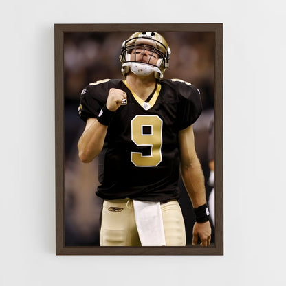 ap-drew brees-5 cadre Bois foncé