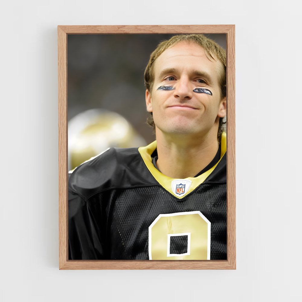 ap-drew brees-6 cadre Bois clair
